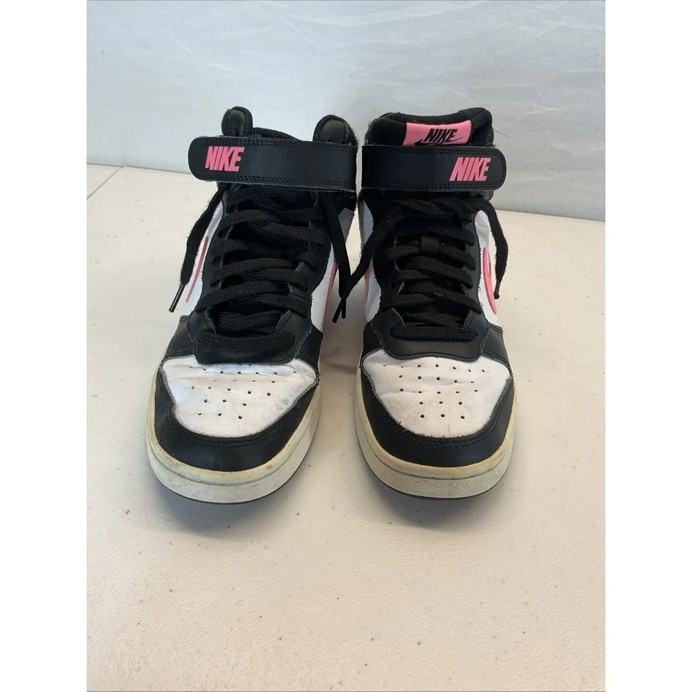 Nike Court Borough Mid 2  7Y ‎ BLACK AND PINK